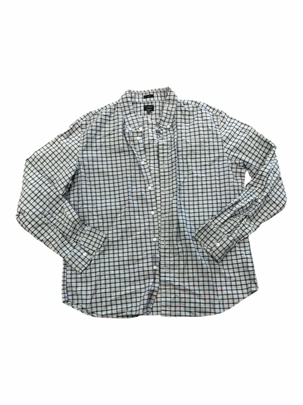 J. Crew Gray Checked Slim Button Down Shirt XXL